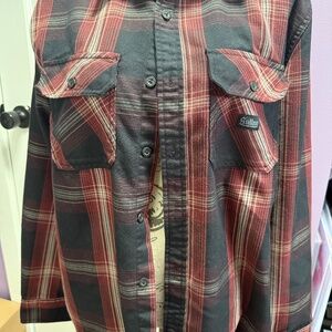 Share  sullen button down plaid maroon new medium